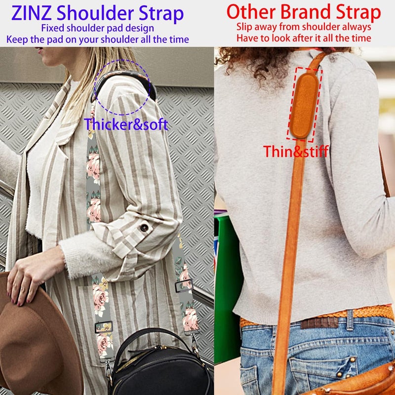 ZINZ Shoulder Strap 58" Ultra-Thick Fixed Padded and Adjustable Buckles Crossbody Strap for Briefcase Laptop Bag Luggage - Image 5
